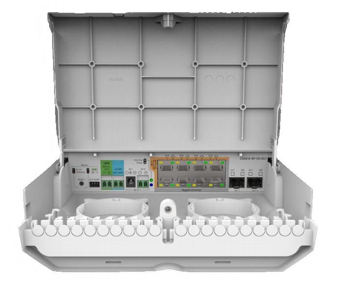 CSS610-1Gi-7R-2SplusOUT netPower 7FR Lite - SwitchOS 7 PoE IN ,1 PoE Out , 2 SFP+