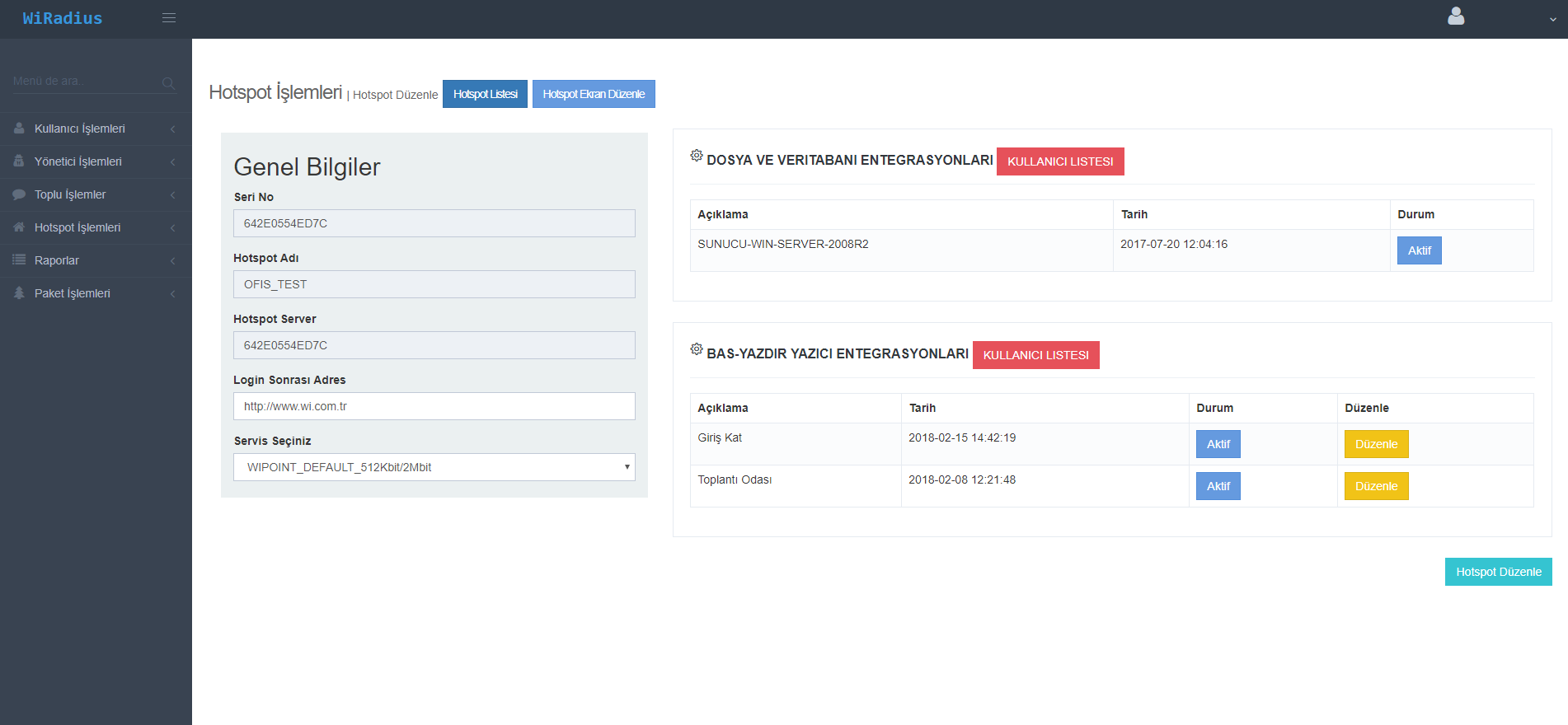 WIPOINT-50 50 ONLINE KULLANICI HOTSPOT VE LOGIN YONETIM / YILLIK