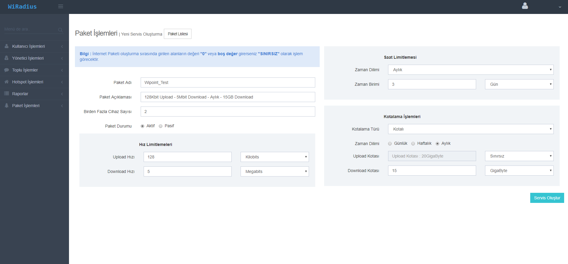WIPOINT-50 50 ONLINE KULLANICI HOTSPOT VE LOGIN YONETIM / YILLIK
